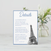 Vintage Franse Bat Mitzvah Details Bijlagekaart Kaart (Staand voorkant)