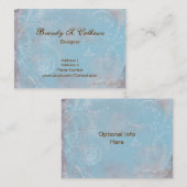 Vintage Franse Blauwe Visitekaartjes Toile (Voorkant / Achterkant)