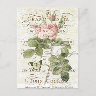 Vintage Franse Botanisch nam briefkaart toe