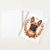 Vintage Franse Bulldog met Herfstbladkrans en Planner (Display)