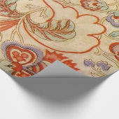Vintage Franse Chintz Bloemmotief Antieke Terracot Cadeaupapier (Hoek)