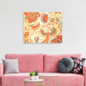 Vintage Franse Chintz Bloemmotief Antieke Terracot Canvas Afdruk (Insitu (Woonkamer))