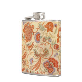 Vintage Franse Chintz Bloemmotief Antieke Terracot Heupfles (Links)