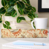 Vintage Franse Chintz Bloemmotief Antieke Terracot Naambordje