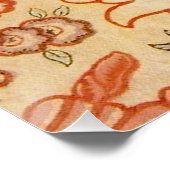 Vintage Franse Chintz Bloemmotief Antieke Terracot Poster (Hoek)