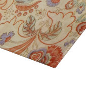 Vintage Franse Chintz Bloemmotief Antieke Terracot Snijplank (Hoek)