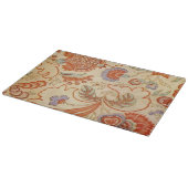 Vintage Franse Chintz Bloemmotief Antieke Terracot Snijplank (Hoek)