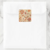 Vintage Franse Chintz Bloemmotief Antieke Terracot Vierkante Sticker (Tas)