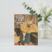 Vintage franse dame circus briefkaart foto (Staand voorkant)