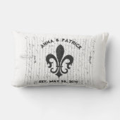 Vintage Franse Efemere verschijnselen B & W Fleur Kussen (Achterkant)