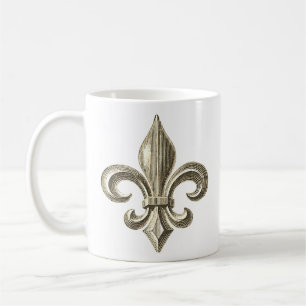 Vintage Franse Fleur de Lis Koffiemok