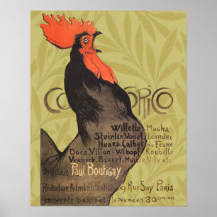 Vintage Franse Haan Art Nouveau Steinlen Poster