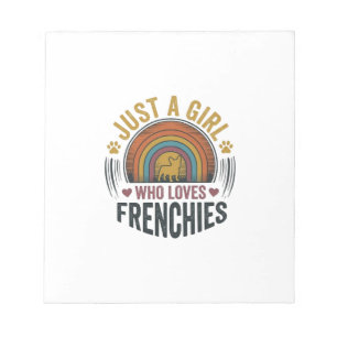 Vintage Franse Hondenliefhebber Meisje Shirt Ontwe Notitieblok