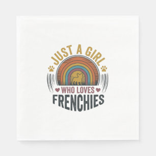 Vintage Franse Hondenliefhebber Meisje Shirt Ontwe Servet
