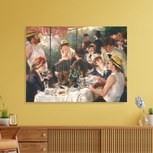 Vintage Franse Impressionistische Kunst over een V Canvas Afdruk