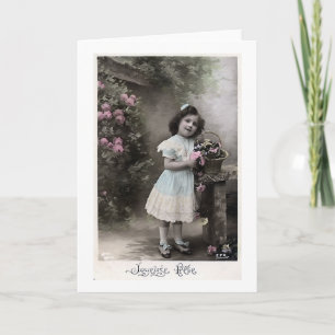 "Vintage Franse Kerstmis van het Feest Joyeuse" Feestdagen Kaart