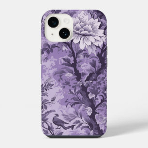 Vintage Franse Paarse Toile Fleurie iPhone 14 Hoesje