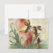 Vintage Franse Paashazen Feestdagenkaart (Voorkant / Achterkant)