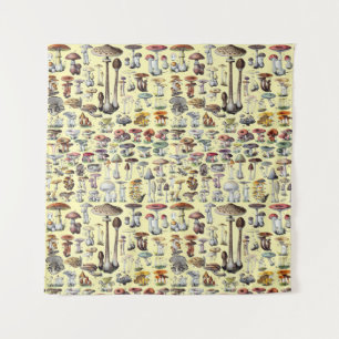 Vintage Franse Paddenstoel Cottagecore Botanische  Wandkleed