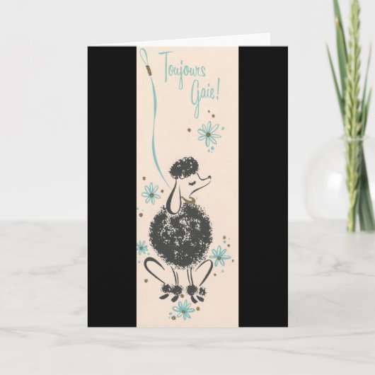 Vintage Franse Poedel Kaart (Voorkant)