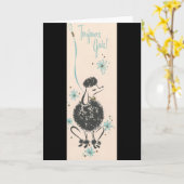 Vintage Franse Poedel Kaart (Gele Bloem)