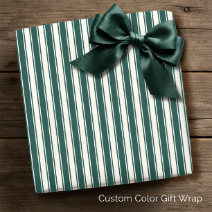 Vintage Franse Ticking Streep Groen Crème Cadeaupapier