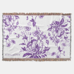 Vintage Franse Toile Paarse Gepersonaliseerd Deken