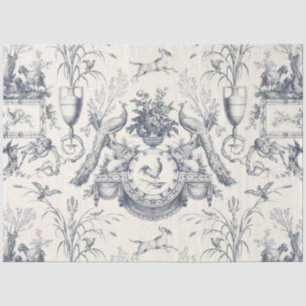 Vintage Franse Toile Pauw en landelijke boerderij Tissuepapier