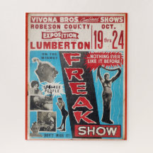 Vintage Freakshow Poster Puzzel Circus Sideshow A