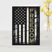 Vintage Freedom Amerikaanse vlag  Kaart (Gele Bloem)