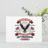 Vintage Freedom BBQ Uitnodiging – Retro Adelaar (Staand voorkant)