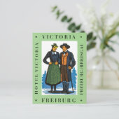 Vintage Freiburg Victoria Briefkaart (Staand voorkant)