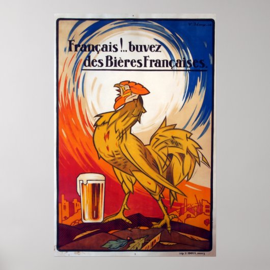Vintage French Beer Advertisment Poster (Voorkant)