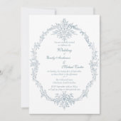 Vintage French Blue Wedding Frame Kaart (Voorkant)