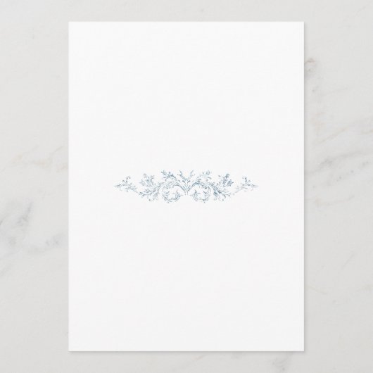 Vintage French Blue Wedding Frame Menu (Achterkant)