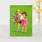 Vintage French - Bonne Fete Mama, Kaart (Gele Bloem)