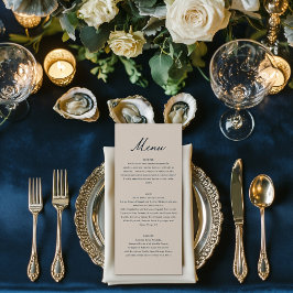 Vintage French Countryside Wedding Blue Toile Menu