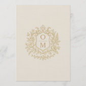  Vintage French Gold Chinoiserie Floral Wedding Kaart (Achterkant)