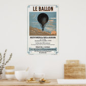 Vintage French Hot Air Balloon Poster (Keuken)