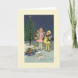 Vintage French Joyeux Noel Christmas Card Feestdagen Kaart