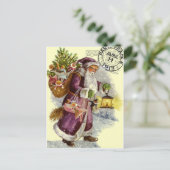 VINTAGE French "Kerstman" Christmas Eve Feestdagenkaart (Staand voorkant)