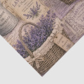 Vintage French Lavender Bees Wicker Baskets Tissuepapier (Detail)