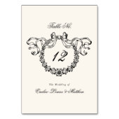 Vintage French Monogram Wreath Elegant Wedding Kaart (Achterkant)