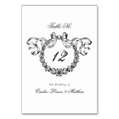 Vintage French Monogram Wreath Elegant Wedding Kaart (Voorkant)