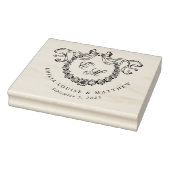 Vintage French Monogram Wreath Elegant Wedding Rubberstempel (Stempel)