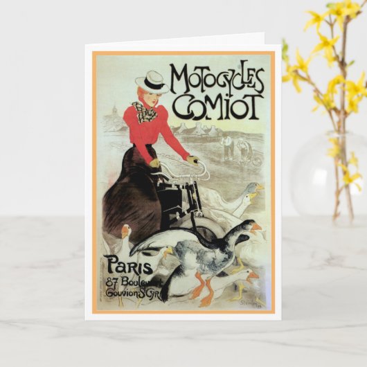 VINTAGE FRENCH POSTERART GREETING CARD KAART (Gele Bloem)