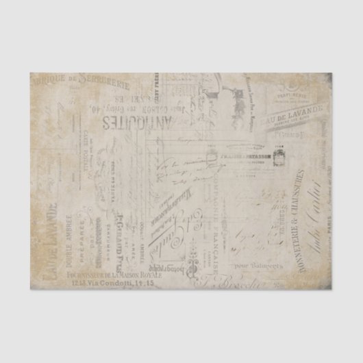 Vintage French Script Tissuepapier (Voorkant)