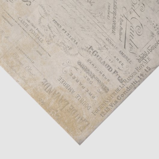 Vintage French Script Tissuepapier (Detail)