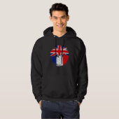 Vintage French with British Flag Roots France Hoodie (Voorkant volledig)