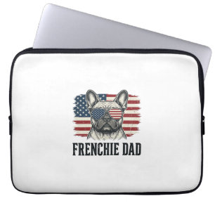 Vintage Frenchie Dad Patriottische Bulldog Shirt_1 Laptop Sleeve